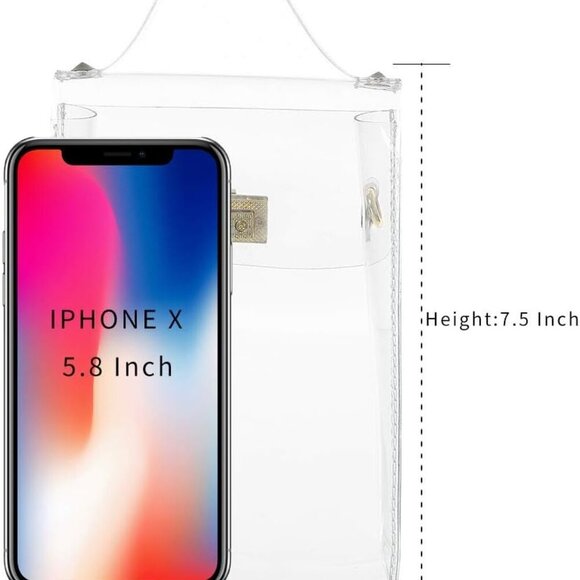 Clear Small Crossbody Bags Stadium Approved Cell Phone Jelly Purse Shoulder Bag - Picture 4 of 7